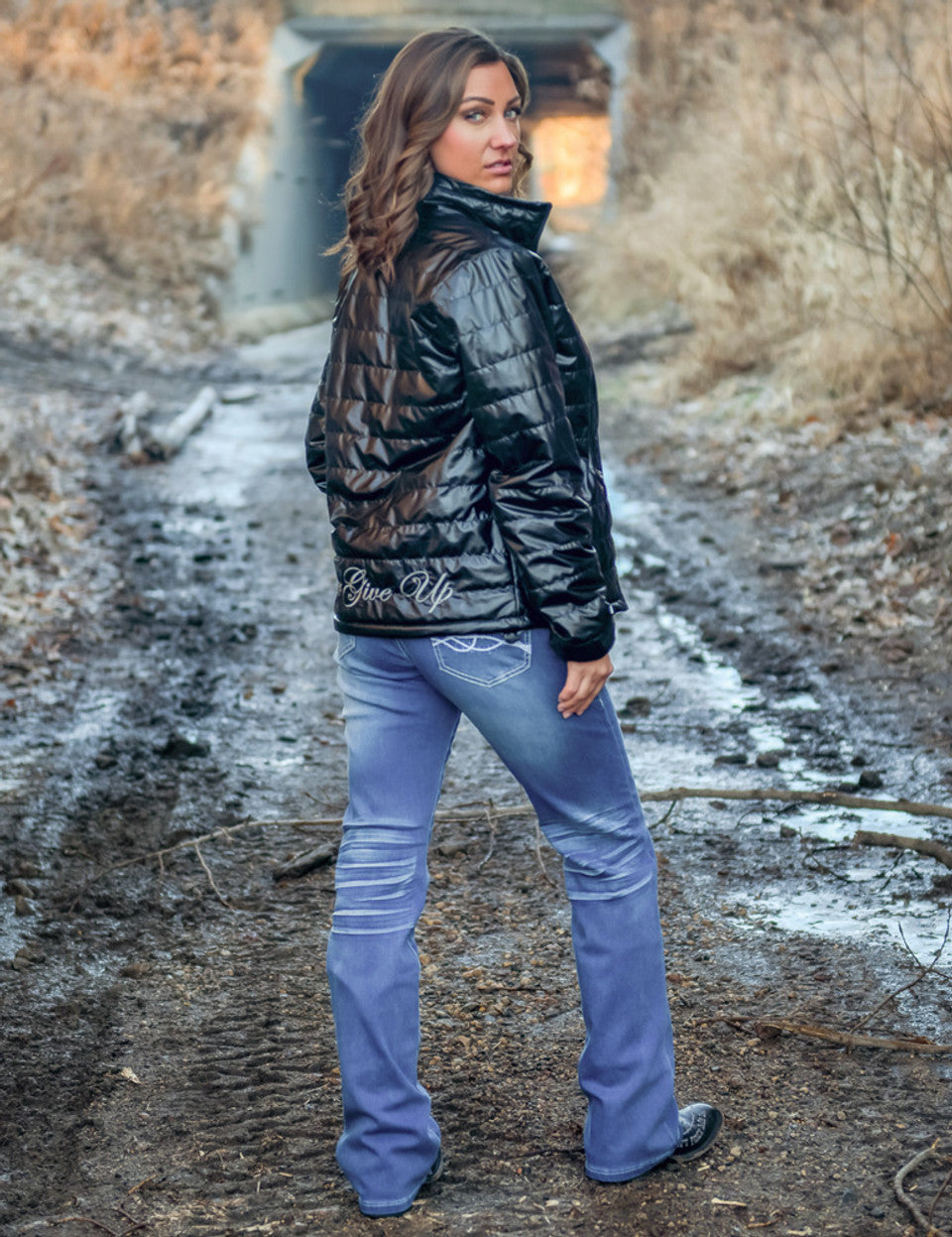 Cowgirl Tuff Pull On Shattered Jeans