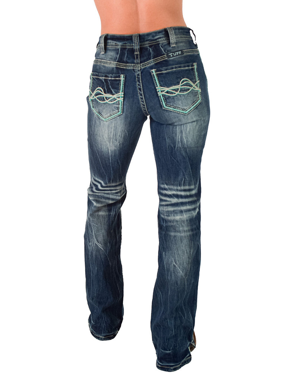 Cowgirl Tuff Twisted Turquoise Jeans
