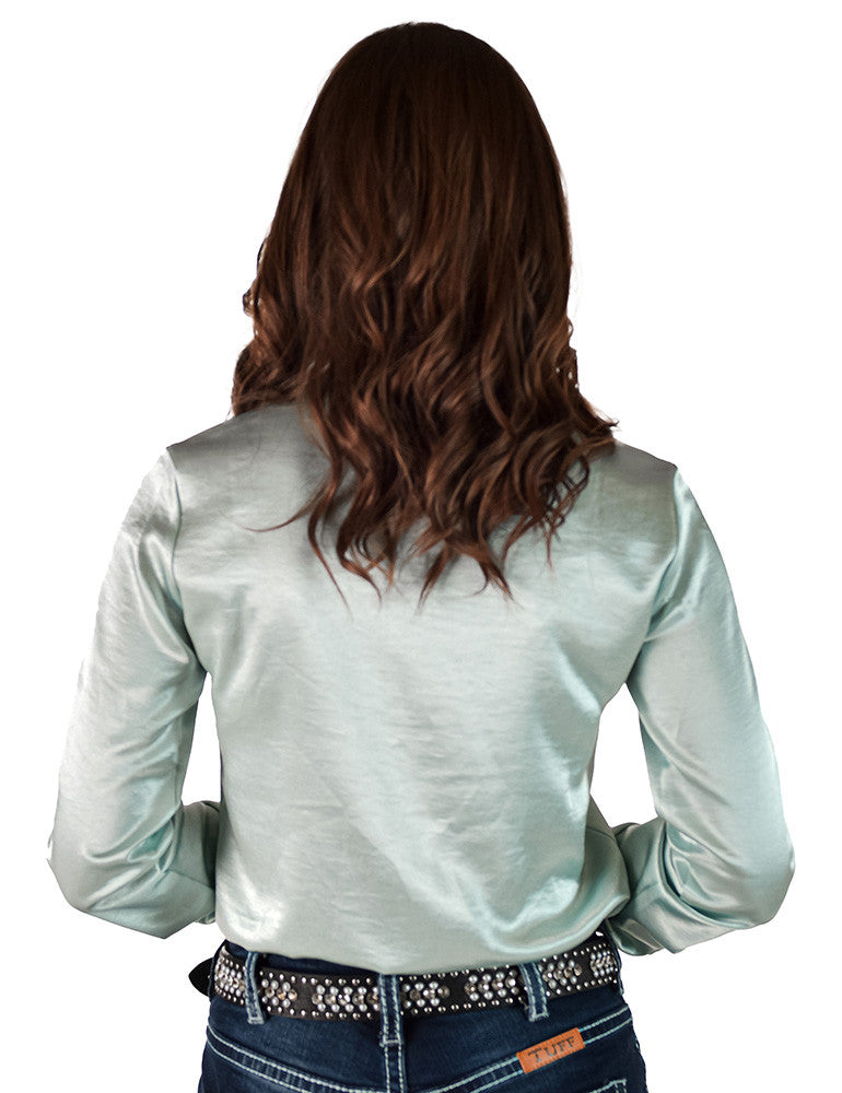 Cowgirl Tuff Mint Satin Pullover Shirt
