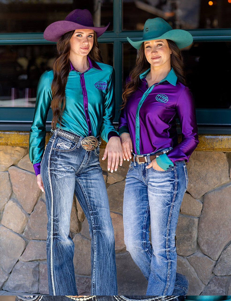 Cowgirl Tuff Purple & Turquoise Pullover Shirt