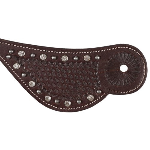 Fort Worth Chocolate Basketweave Jewel Spur Straps