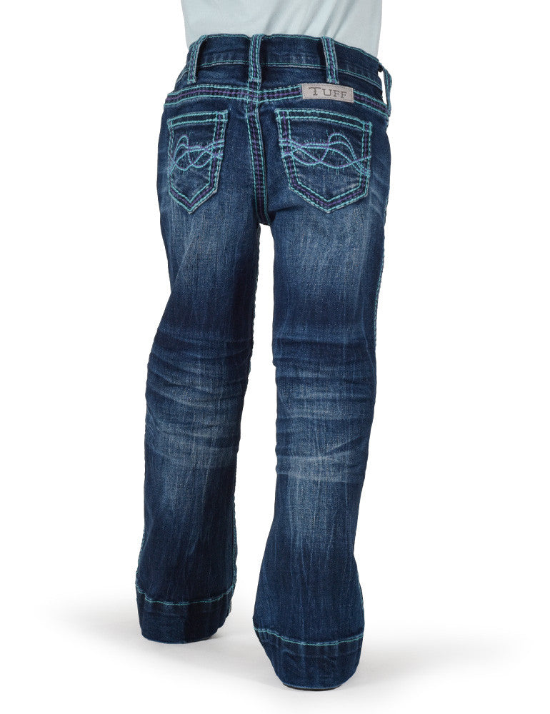 Cowgirl Tuff Girls Turquoise Hurricane Trouser Jeans
