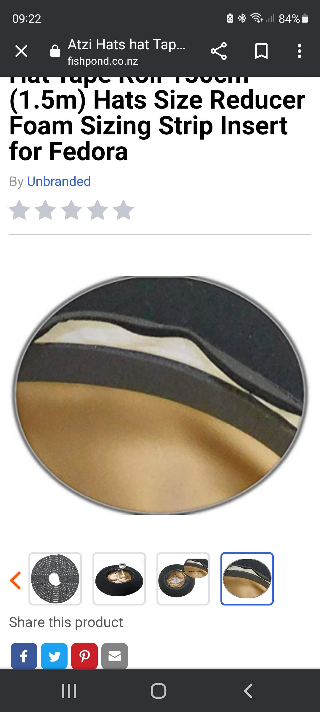 Hat Reducing tape 12"