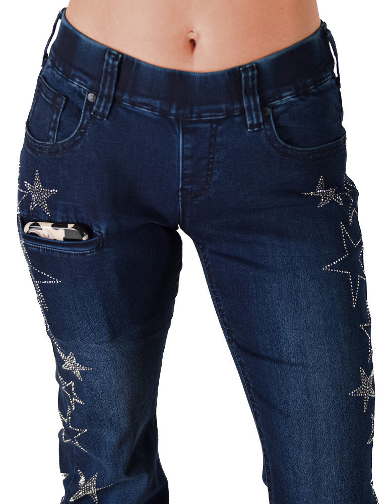 Cowgirl Tuff Pull on Stars Jeans