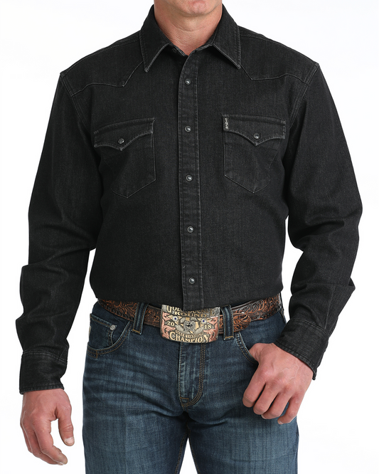 Cinch Men's Black Denim Shirt