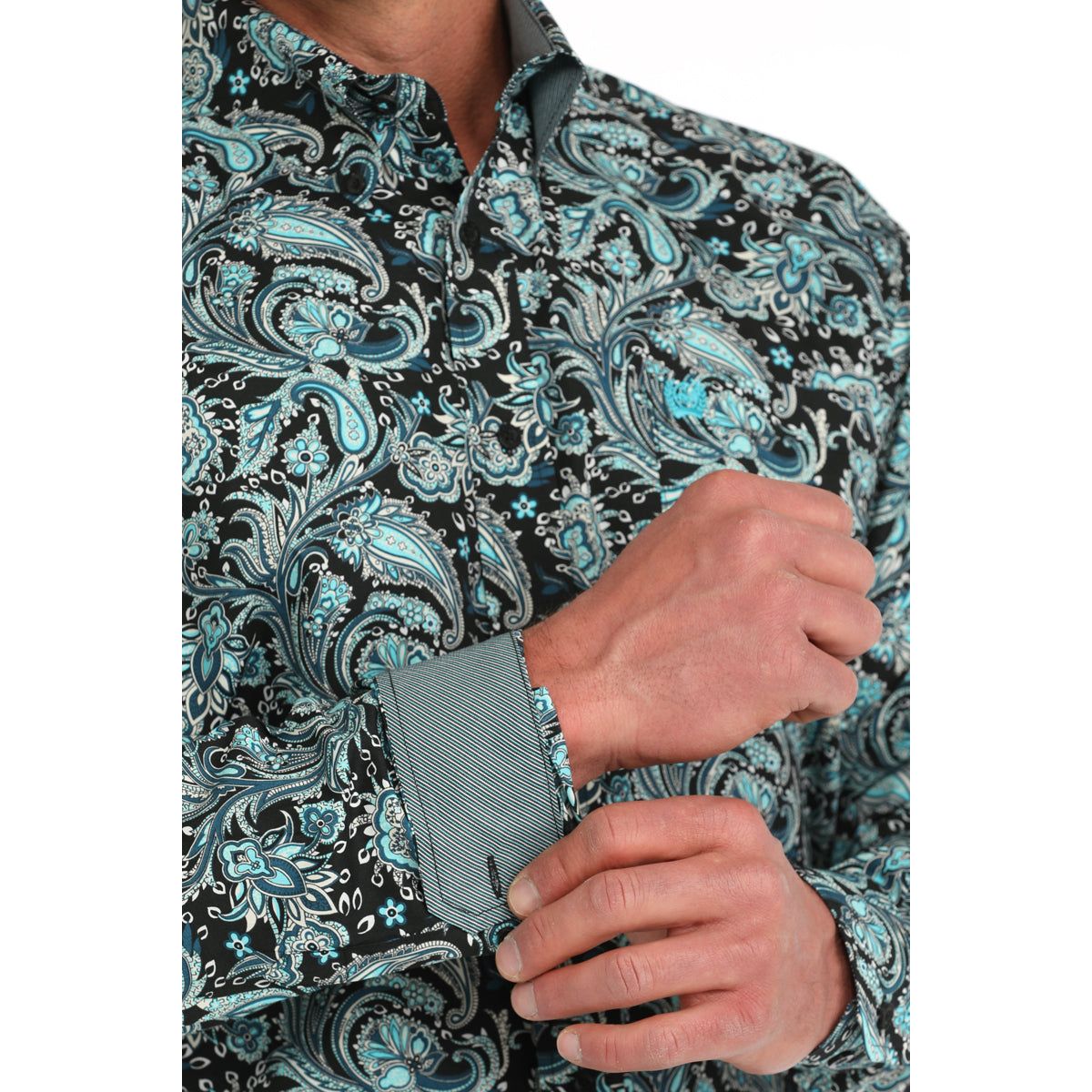 Cinch Turquoise Paisley Mens Shirt