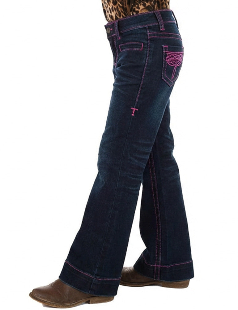 Cowgirl Tuff Girls Pink Bootstitch Jeans
