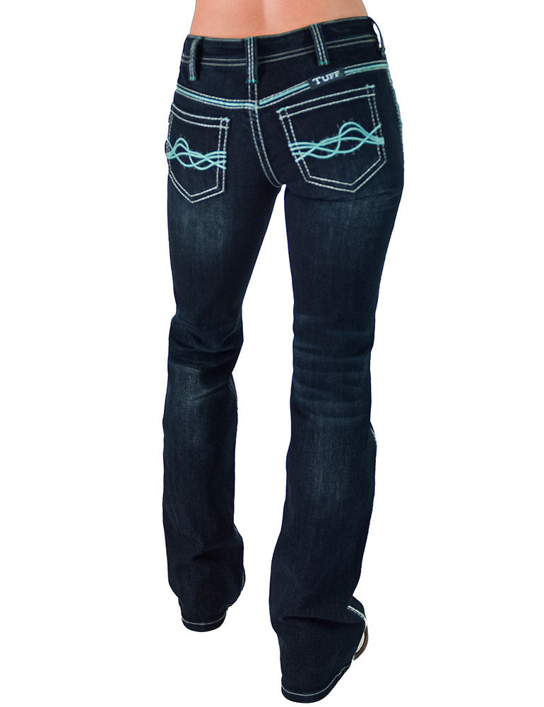 Cowgirl Tuff Turquoise DFMI Dark Jeans