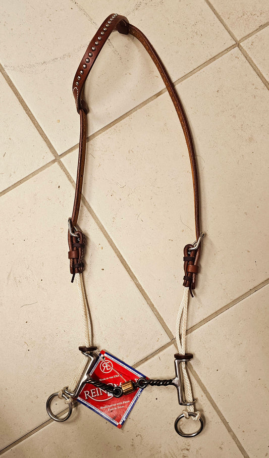 Circle Y Draw Gag with Reinsman Twisted Wire Dogbone with Copper Roller