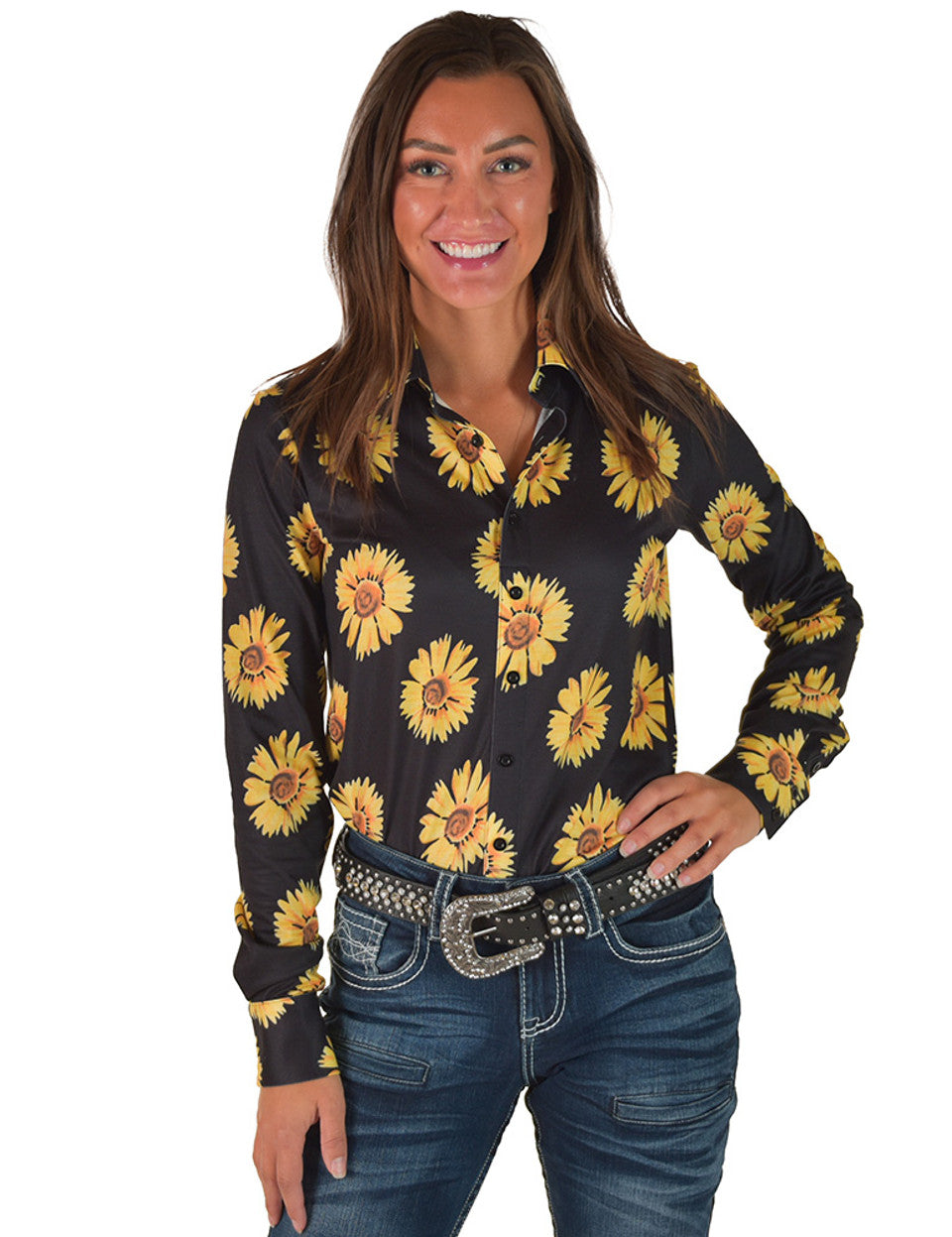 Cowgirl Tuff Sunflowers Pullover Shirt
