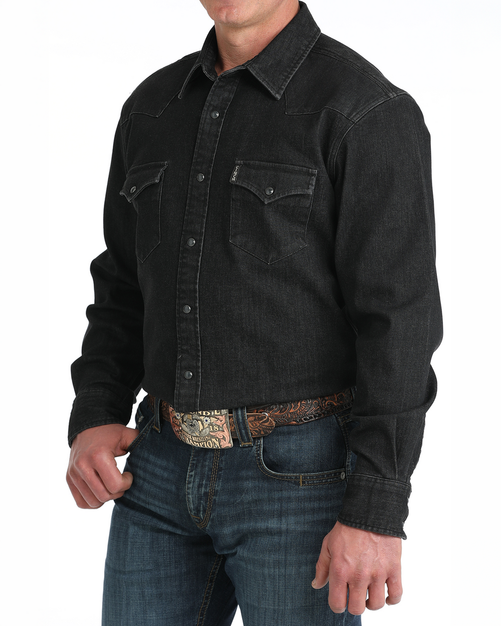 Cinch Men's Black Denim Shirt