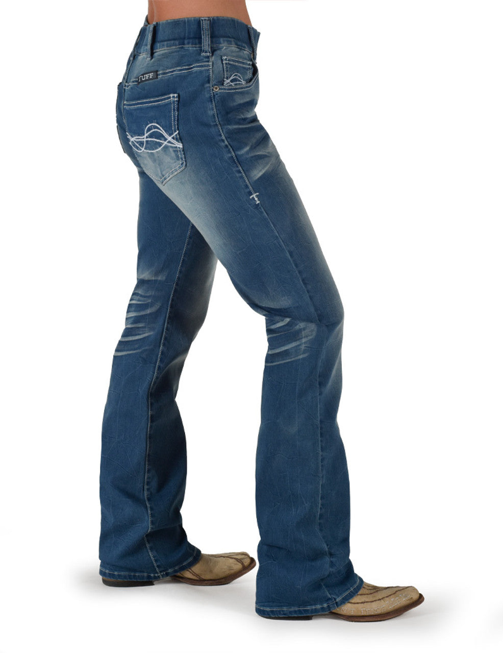 Cowgirl Tuff Pull On Shattered Jeans