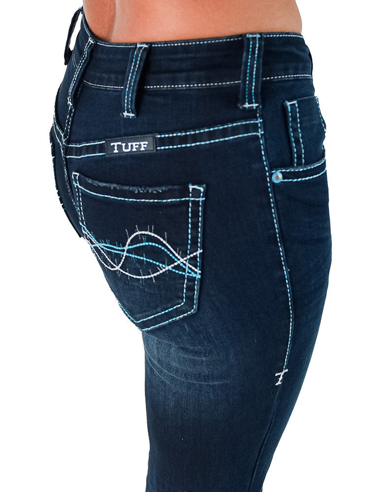 Cowgirl Tuff Turquoise Paisley Bling Jeans