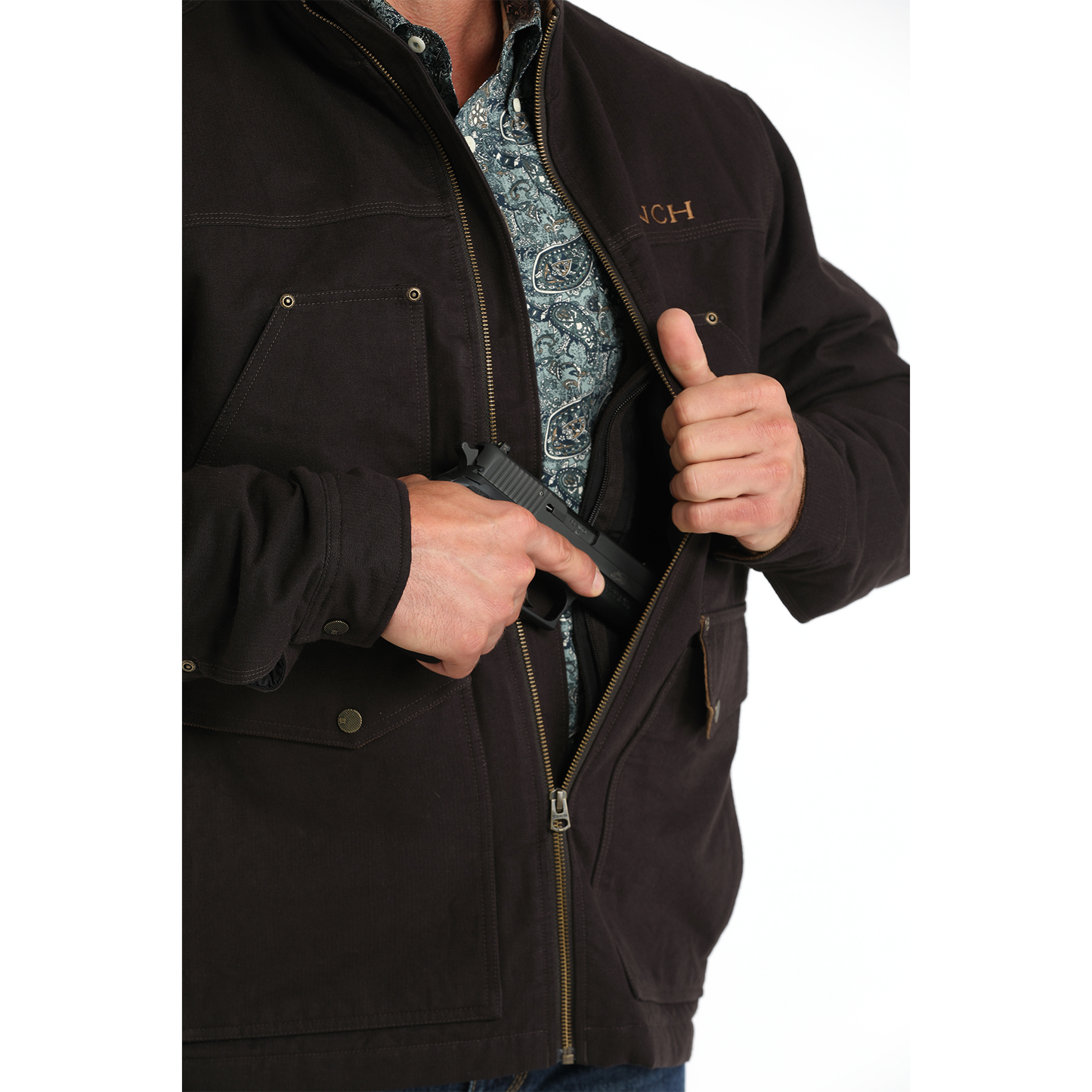 Cinch Mens Canvas Brown Jacket