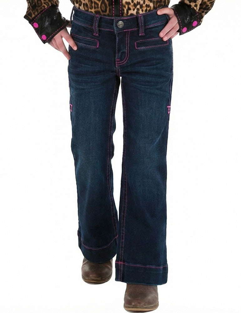 Cowgirl Tuff Girls Pink Bootstitch Jeans
