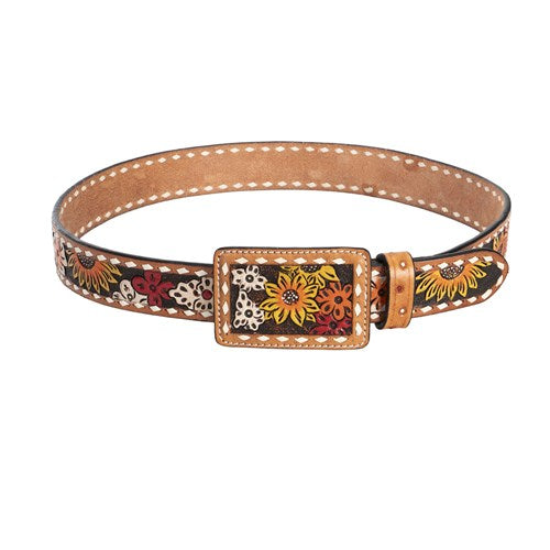 Fort Worth Painted Flower Leather Belt