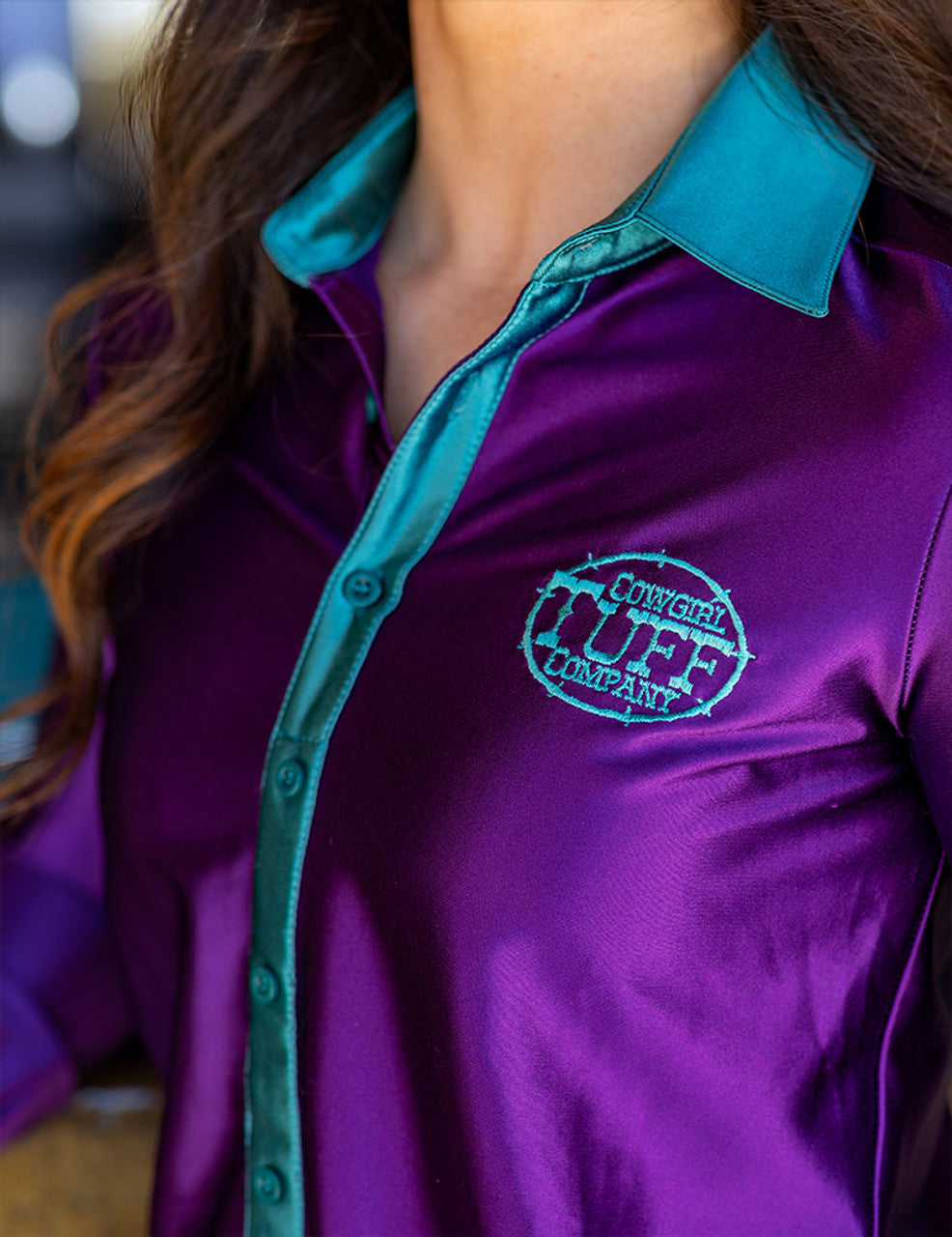 Cowgirl Tuff Purple & Turquoise Pullover Shirt