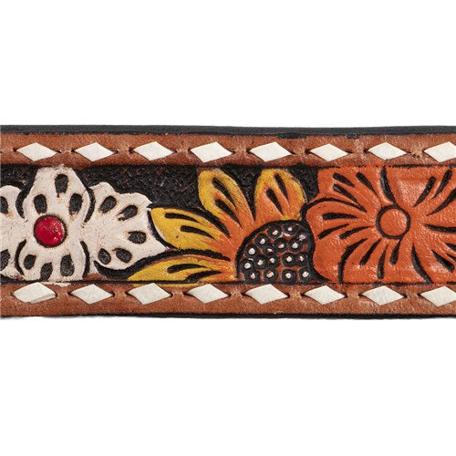 Fort Worth Painted Flower Leather Belt