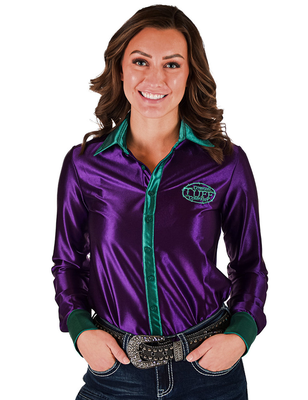 Cowgirl Tuff Purple & Turquoise Pullover Shirt