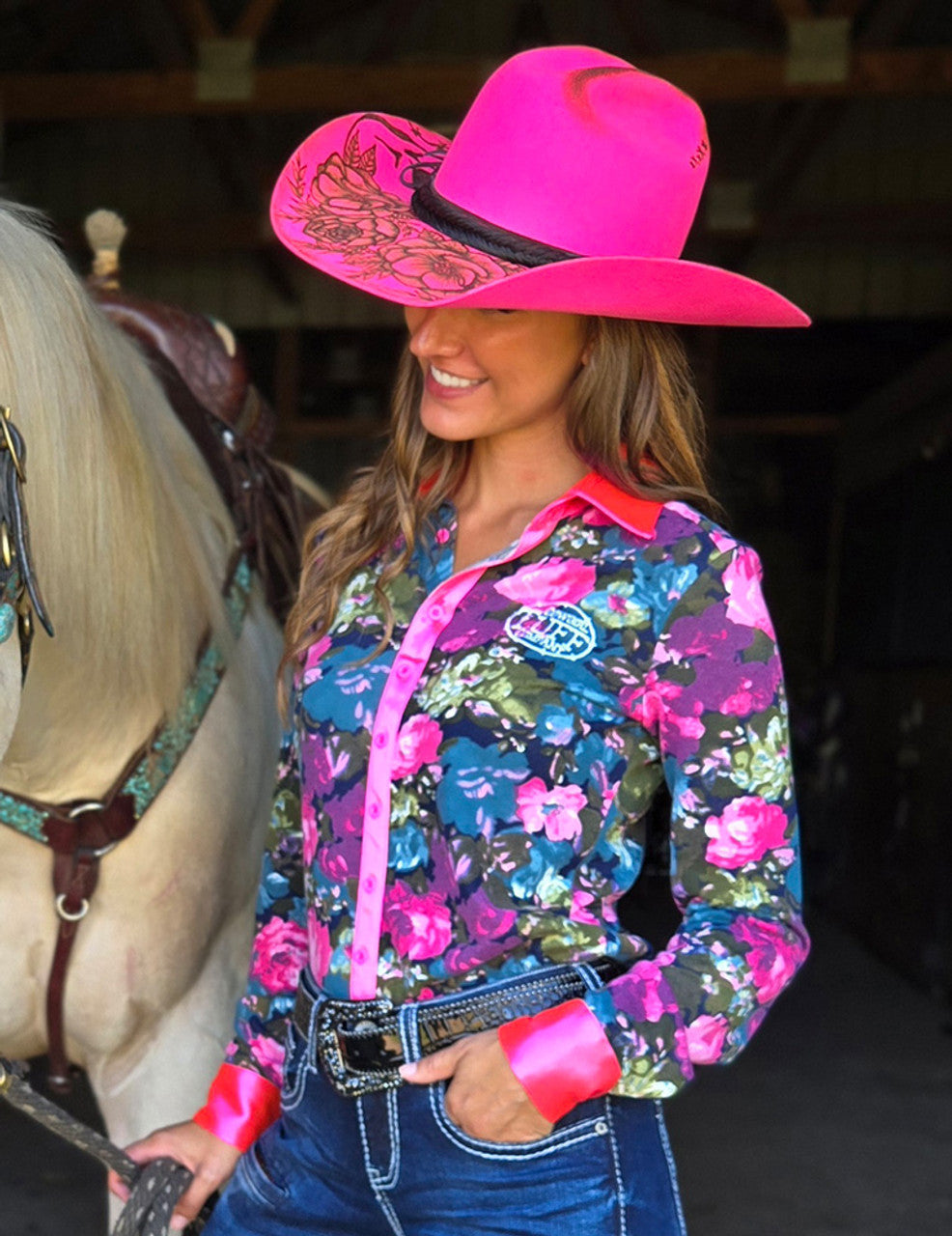 Cowgirl Tuff Pink Floral Shirt