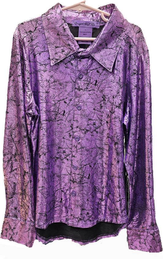 Cowgirl Tuff Girls Shiny Purple Pullover Shirt
