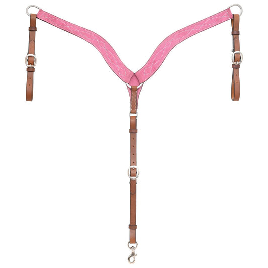 Circle Y Pink Suede Breastcollar