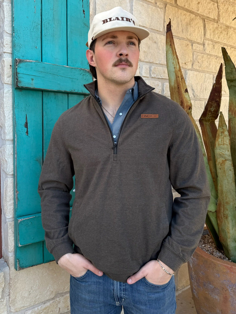 Cinch Men's Olive Quarter Zip Pullover