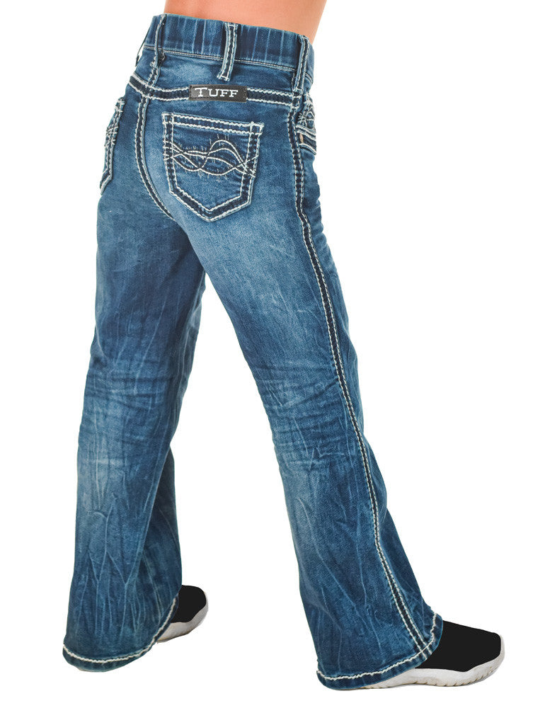 Cowgirl Tuff Girls Pull On Hurricane Bootcut Jeans