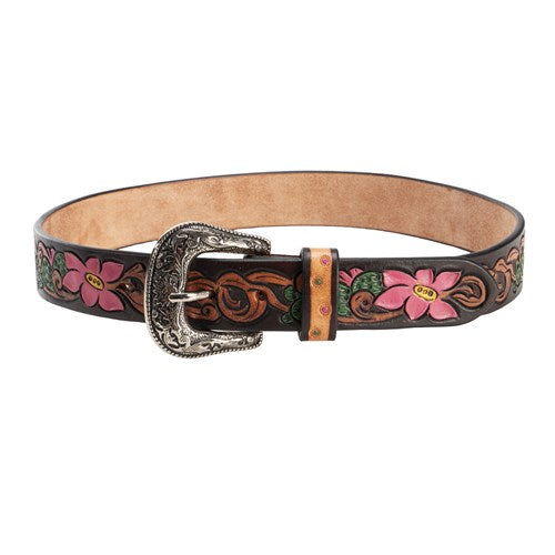 Fort Worth Tooled Belt - Cactus Flowers