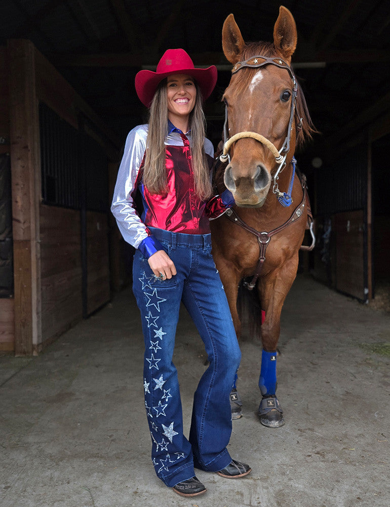 Cowgirl Tuff Pull on Stars Jeans