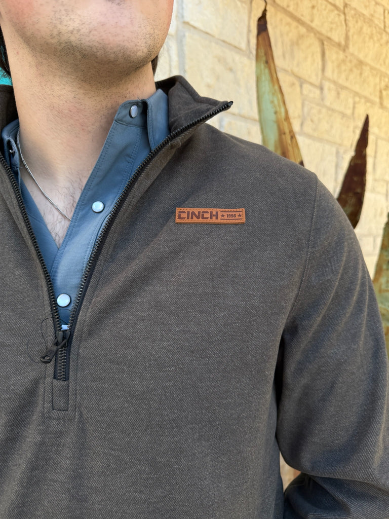 Cinch Men's Olive Quarter Zip Pullover