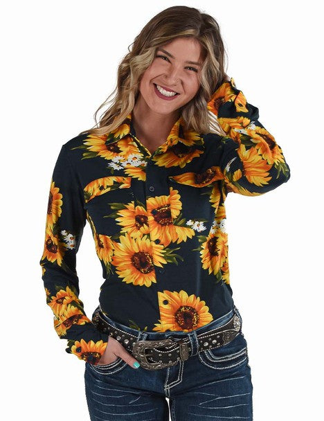 Cowgirl Tuff Pullover Sunflower Shirt